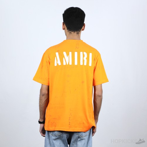 Amiri Army Stencil Tee Orange (Economy Batch)