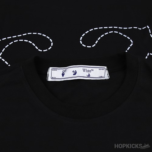 Off-White Crew Neck T-Shirt With Back Arrow Embroidery (Economy Batch)