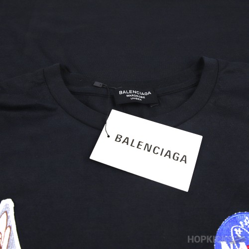Bale*ciaga x Nasa Oversized Black T-Shirt (Economy Batch)