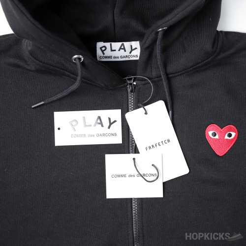 Comme Des Garçons Play Heart-Patch Zip-up Hoodie