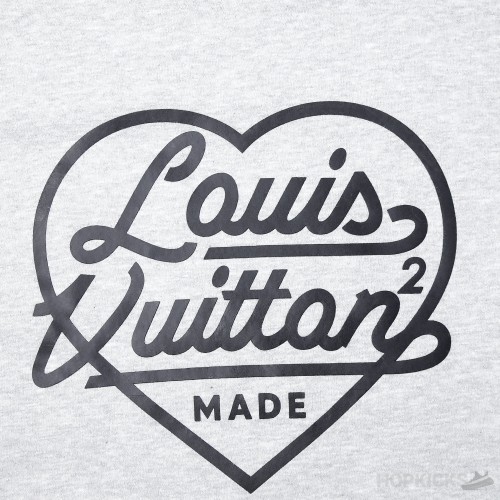 Louis Vuitton x Nigo Printed Heart Sweatshirt Light Grey