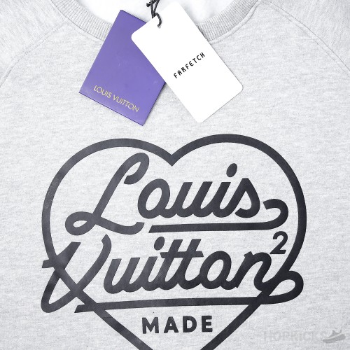 Louis Vuitton x Nigo Printed Heart Sweatshirt Light Grey