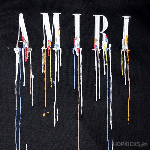 Amiri Embroidered Paint-Drip Hoodie