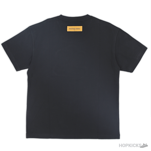 Louis Vuitton Colorful Embroidered Black T-Shirt (Imported Premium Finish)