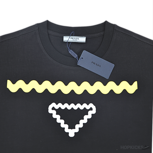 Prada Embossed Printed Black T-Shirt (Imported Premium Finish)