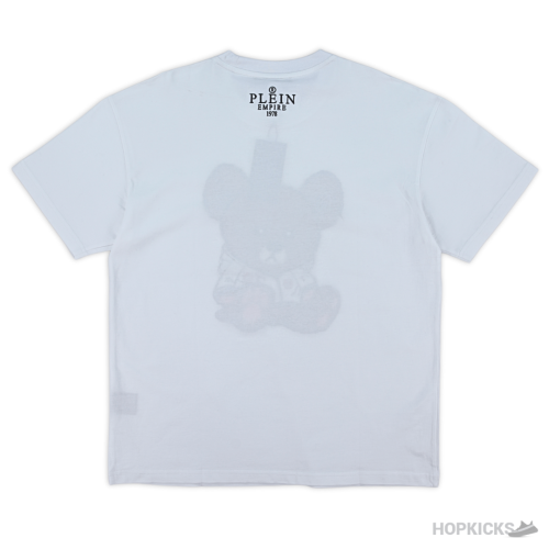 Plein Embroidered Teddy White T-Shirt (Imported Premium Finish)