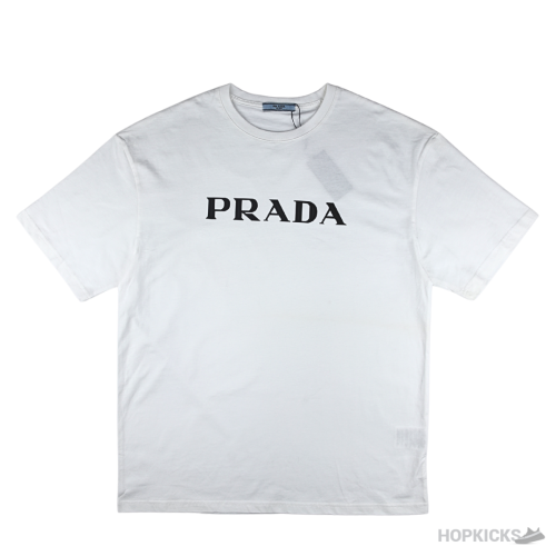 Prada Logo Printed White T-Shirt (Imported Premium Finish)