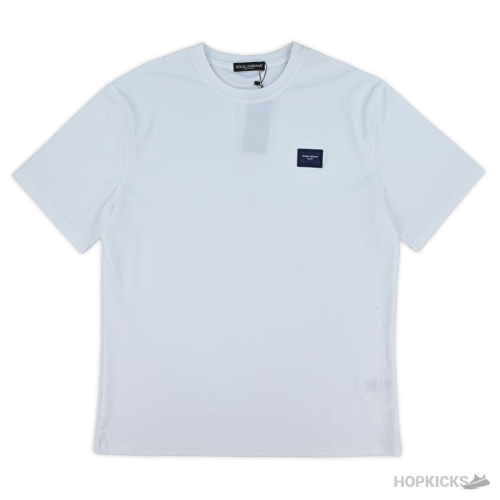 Dolce & Gabbana Emblem Stitched White T-Shirt (Imported Premium Finish)