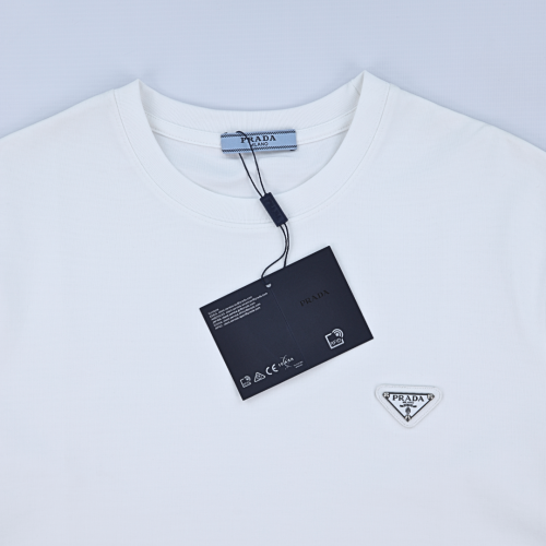 Prada Emblem Stitched White T-Shirt (Imported Premium Finish)