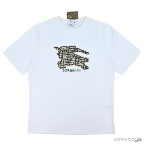 Burberry Log Patched White T-Shirt (Imported Premium Finish)