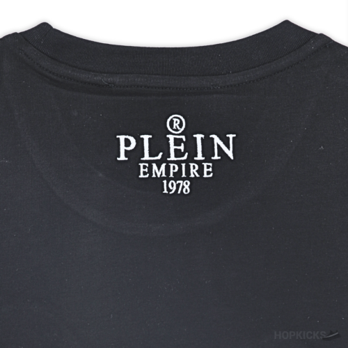 Plein Embroidered Teddy Black T-Shirt (Imported Premium Finish)