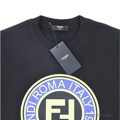 Fendi Roma Italy Printed Black T-Shirt (Imported Premium Finish)