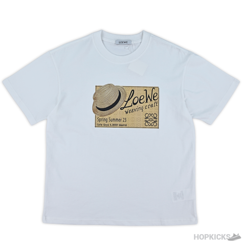 Loewe Weaving Craft Printed White T-Shirt (Imported Premium Finish)