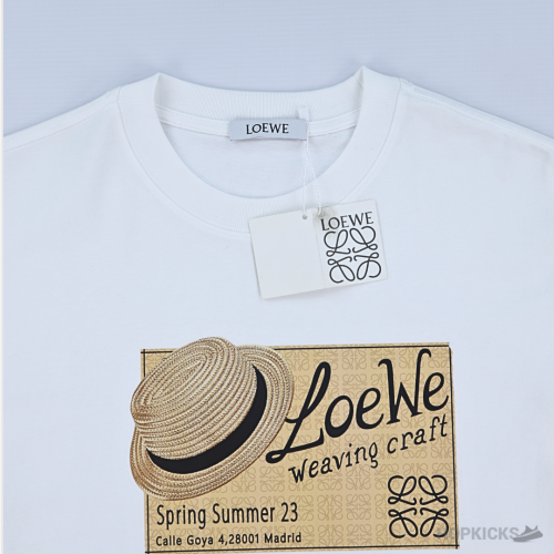 Loewe Weaving Craft Printed White T-Shirt (Imported Premium Finish)