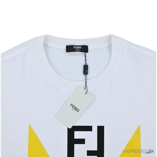 Fendi FF Yellow Eyes Printed White T-Shirt (Imported Premium Finish)