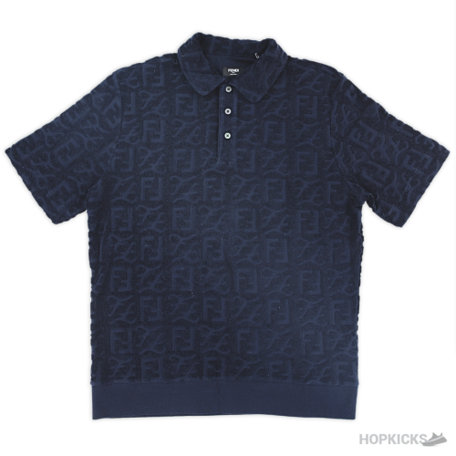 Fendi FF Navy Blue Polo Shirt (Imported Premium Finish)