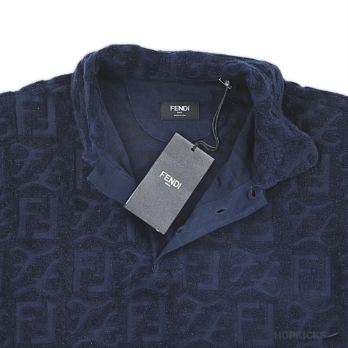 Fendi FF Navy Blue Polo Shirt (Imported Premium Finish)