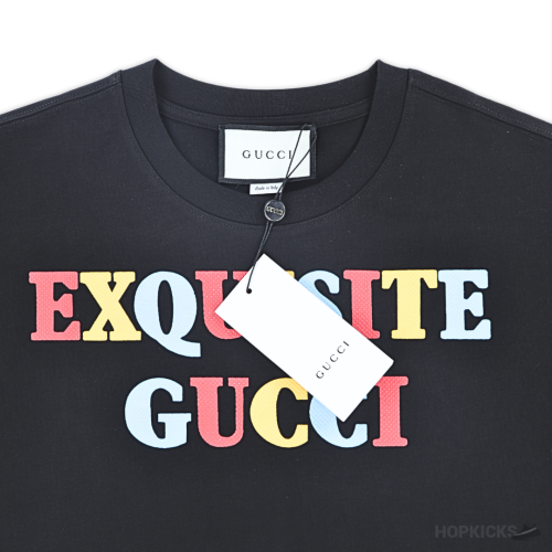 Gucci Exquisite Colored Logo Printed T-Shirt (Imported Premium Finish)