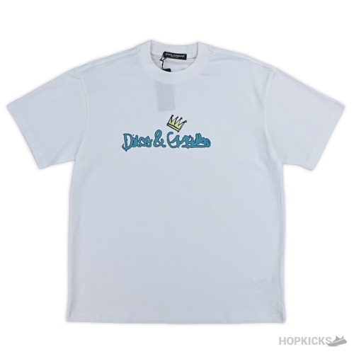 D&G Crown Logo Printed White T-Shirt (Imported Premium Finish)