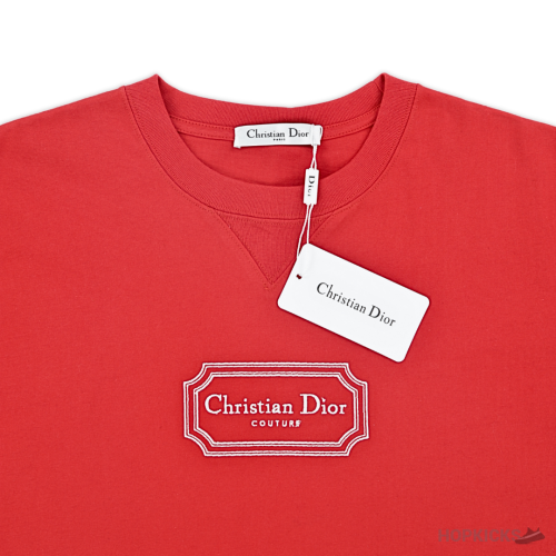 Christian Dior Couture Embroidered Red T-Shirt (Imported Premium Finish)