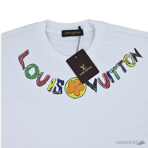 LV Flower Printed White T-shirt (Imported Premium Finish)