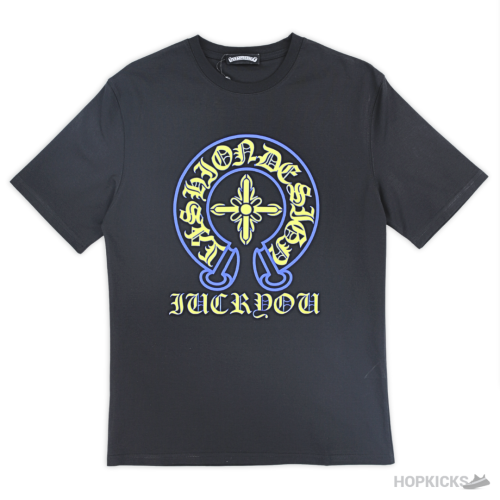Chrome Hearts Horse Shoe Logo Printed Black T-Shirt (Imported Premium Finish)