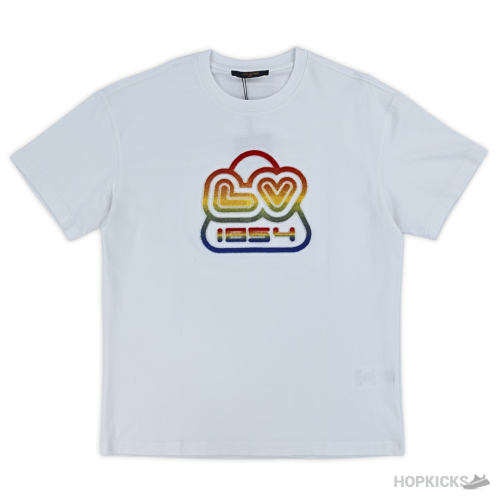 Louis Vuitton Colorful Embroided white T-Shirt (Imported Premium Finish)
