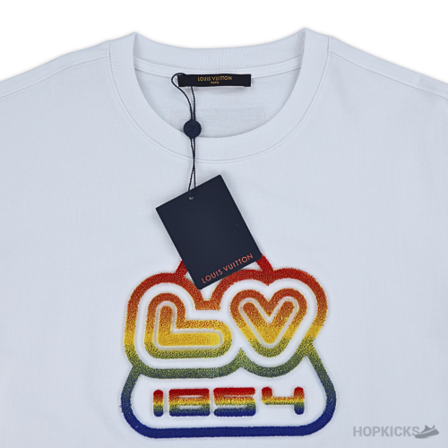 Louis Vuitton Colorful Embroided white T-Shirt (Imported Premium Finish)