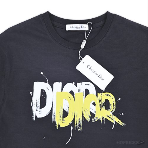 Dior Double Logo Printed Black T-Shirt (Imported Premium Finish)