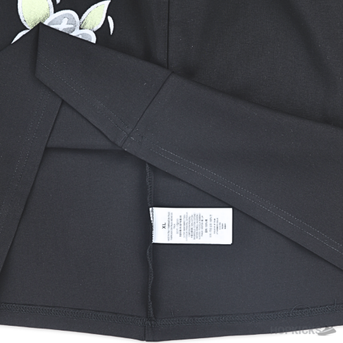 LV Curved Colored Logo Black T-Shirt (Imported Premium Finish)
