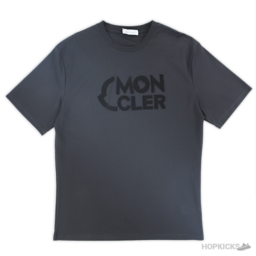 Moncler Embroidered Logo Black T-Shirt (Imported Premium Finish)