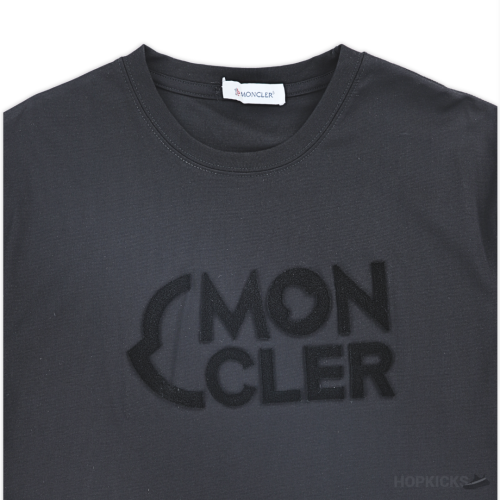 Moncler Embroidered Logo Black T-Shirt (Imported Premium Finish)