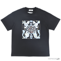 Hermes Multiple Horses Printed Black T-Shirt (Imported Premium Finish)