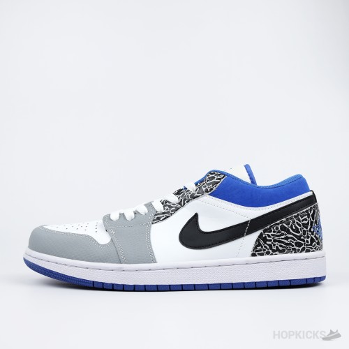 "Air Jordan 1 Low Light Smoke Grey and Dark Marina  Blue [Without box]"