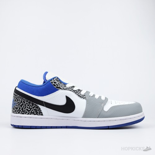 "Air Jordan 1 Low Light Smoke Grey and Dark Marina  Blue [Without box]"