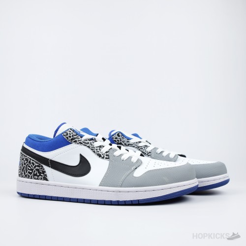 "Air Jordan 1 Low Light Smoke Grey and Dark Marina  Blue [Without box]"
