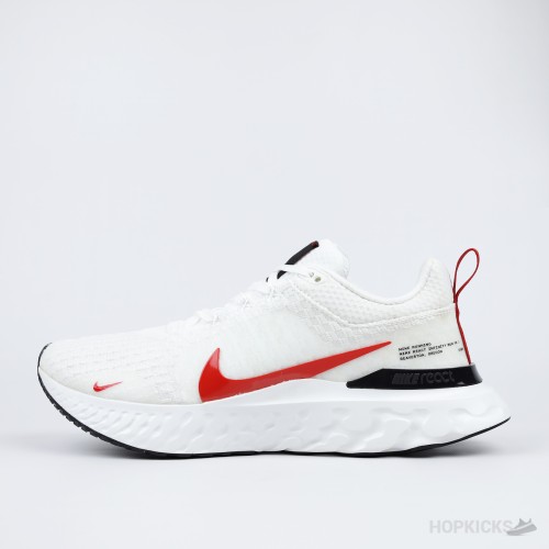 Nike React Infinity Run Flyknit 3 White Red [Without box]