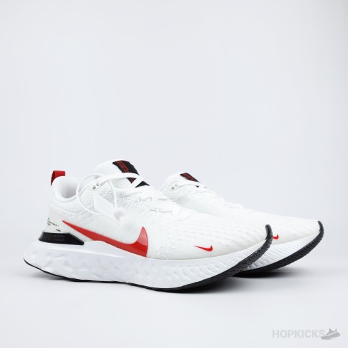 Nike React Infinity Run Flyknit 3 White Red [Without box]
