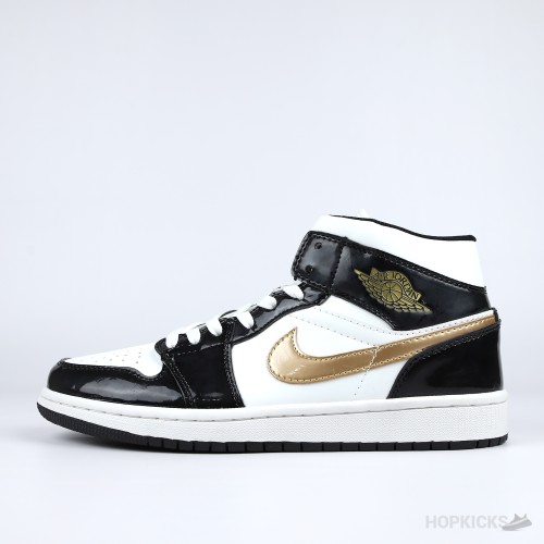 Air Jordan 1 Mid "Black/White/Gold" [Without box]