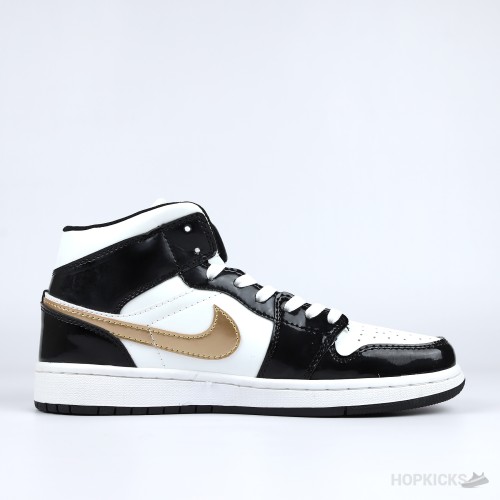 Air Jordan 1 Mid "Black/White/Gold" [Without box]