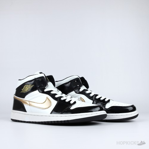 Air Jordan 1 Mid "Black/White/Gold" [Without box]