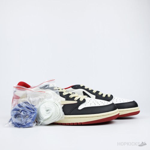 Travis Scott X Air Jordan 1 Low OG University Red Black White [Without box]