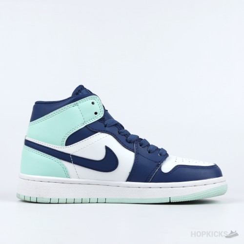 Air Jordan 1 Mid "White/Navy/Mint" [Without Box]