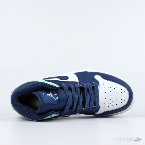 Air Jordan 1 Mid "White/Navy/Mint" [Without Box]