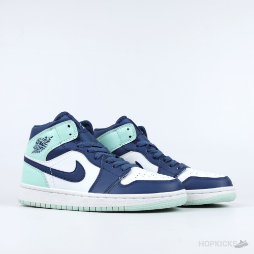 Air Jordan 1 Mid "White/Navy/Mint" [Without Box]
