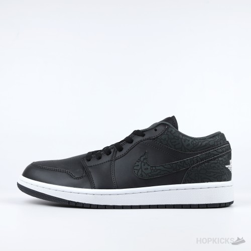 Air Jordan 1 Low "Black and Green Elephant Print" [Without Box]