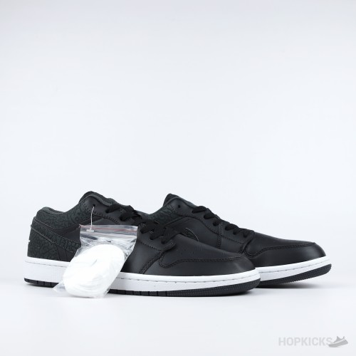 Air Jordan 1 Low "Black and Green Elephant Print" [Without Box]