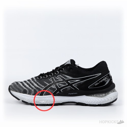 ASICS Gel Nimbus 22 Black White (Premium Batch) (Sole defect)