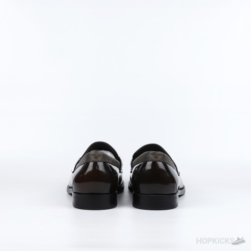 LV Major Side Monogram Brown Loafers (Dot Perfect) (Slightly Stained)