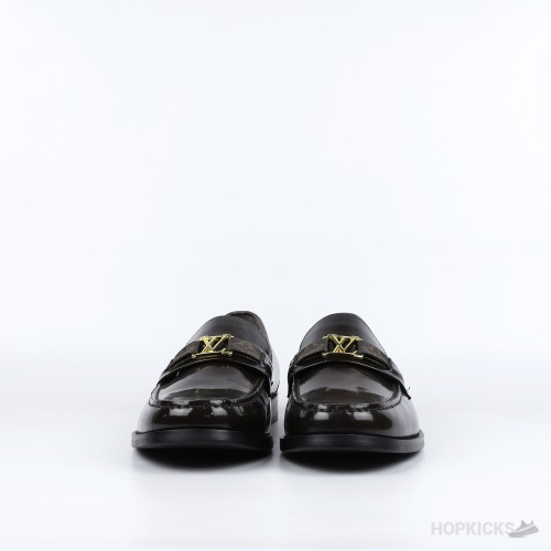 LV Major Side Monogram Brown Loafers (Dot Perfect) (Slightly Stained)